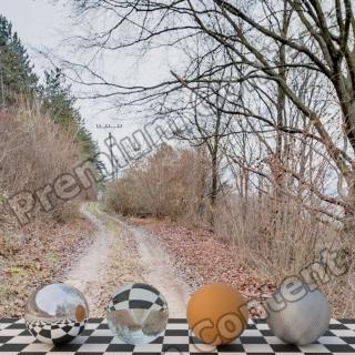 HDR Panorama 360° of Background Dirt Road